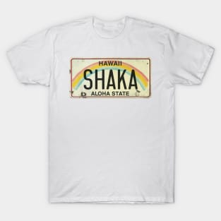 Shaka Vintage Hawaii License Plate T-Shirt